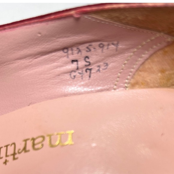 Martina Wine Red Pumps Women's 7S Slim‎ Narrow Classic Leather Heels Vintage - Picture 5 of 15